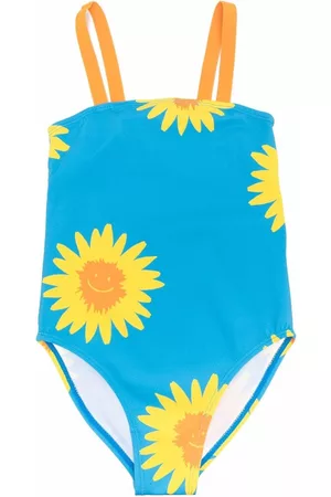 Stella McCartney Girls Swimsuits - Sunflower-print swimsuit - Blue