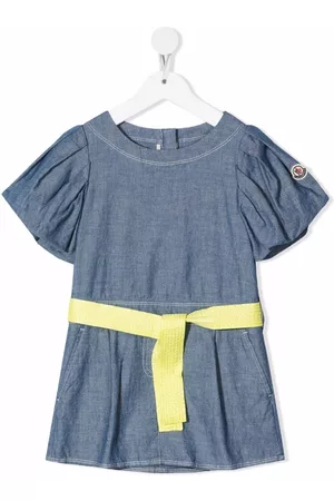 Moncler Tie-waist chambray dress - Blue