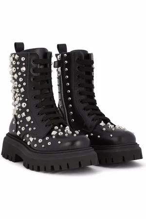 Dolce & Gabbana Studded leather combat boots