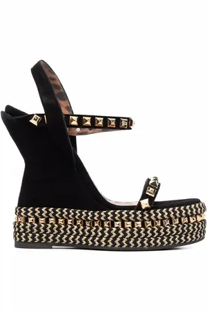 Philipp Plein Studded wedge espadrilles
