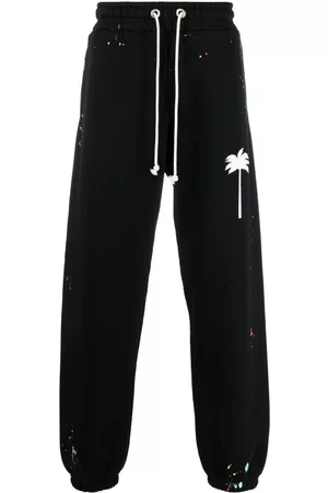Palm Angels Painted logo print track trousers - Black