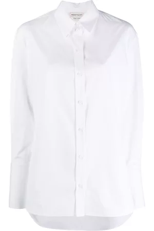 Alexander McQueen Women Long Sleeved Shirts - Longsleeved cotton shirt - White