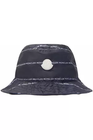 Moncler Hats - Logo-stripe bucket hat - Blue