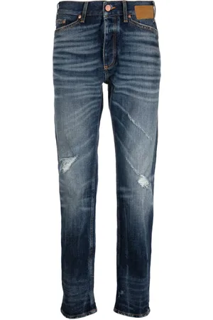 Palm Angels Slim-fit distressed straight-leg jeans