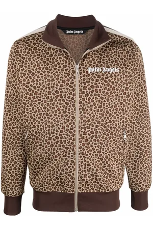 Palm Angels Leopard jacquard zipped jacket