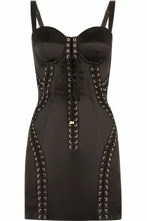Dolce & Gabbana Lace-up satin minidress