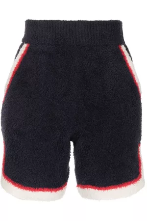 UNDERCOVER Women Shorts - Side-stripe towelling shorts - Blue