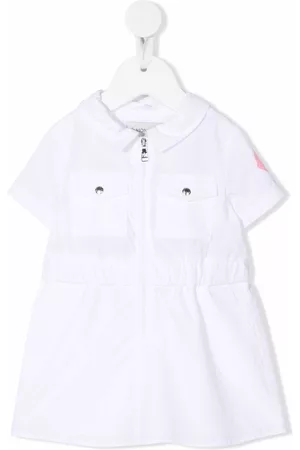 Moncler Short-sleeve zip-up dress - White