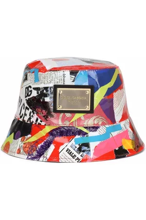 Dolce & Gabbana Men Hats - Patchwork-print bucket hat - Red