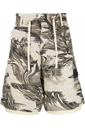 Stone Island Marbled-print bermuda shorts - Neutrals