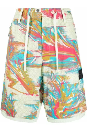 Stone Island Men Bermudas - Marbled-print bermuda shorts - Green