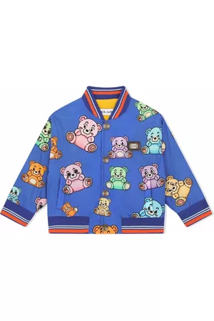 Dolce & Gabbana Teddy bear-print bomber jacket - Blue