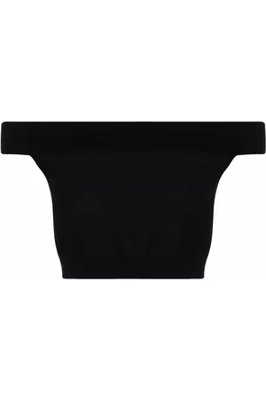 Alexander McQueen Women Crop Tops - Off-shoulder crop top - Black