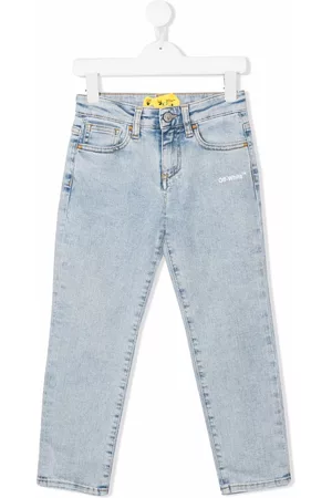 OFF-WHITE Slim Jeans - Logo-print slim-cut jeans - Blue