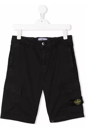 Stone Island Logo-patch cargo shorts - Black