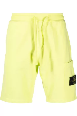 Stone Island Men Sports Shorts - Compass-patch cotton track shorts - Yellow