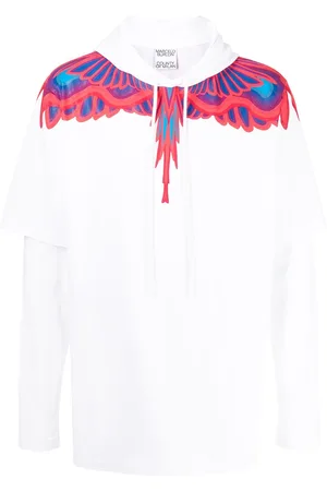 MARCELO BURLON Feather-print layered hoodie