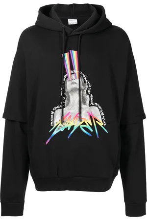 MARCELO BURLON Graphic-print layered hoodie