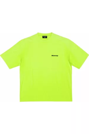 Balenciaga Men T-shirts - BB embroidered logo T-shirt - Yellow
