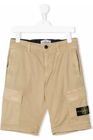 Stone Island Boys Bermudas - Logo-patch bermuda shorts - Neutrals
