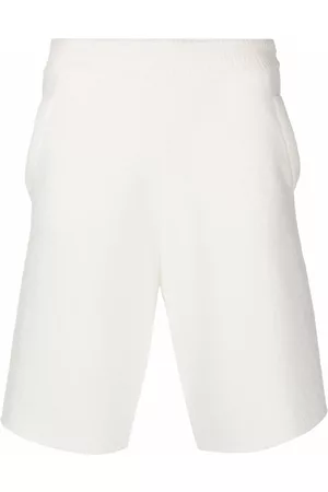Maison Margiela Men Sports Shorts - Wool stripe detail track shorts - White