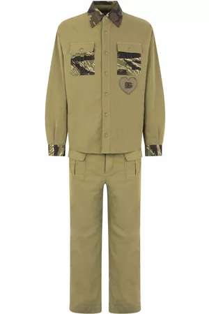 Dolce & Gabbana Men Jumpsuits - Camouflage-pattern heart motif jumpsuit - Green