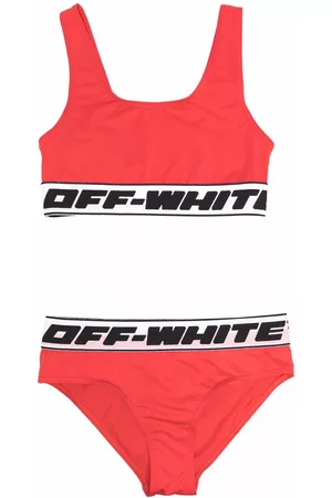 OFF-WHITE Girls Bikinis - Logo tape-detailed bikini - Red