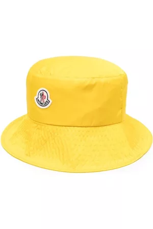 Moncler Logo-patch bucklet hat - Yellow