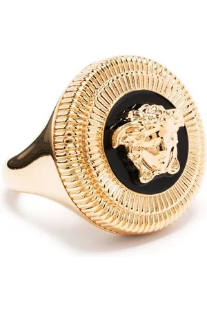 VERSACE Medusa-plaque signet ring - Gold