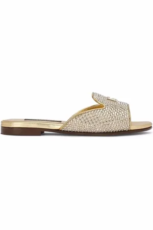 Dolce & Gabbana DG-logo rhinestone-embellished satin sandals