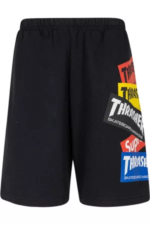 Supreme X Thrasher multi logo track shorts - Black