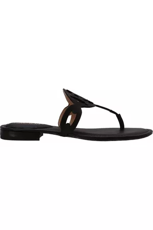 Ralph Lauren Women Leather Sandals - Audrie burnished leather sandals - Black