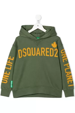 Dsquared2 Boys Hoodies - One Life One Planet hoodie - Green