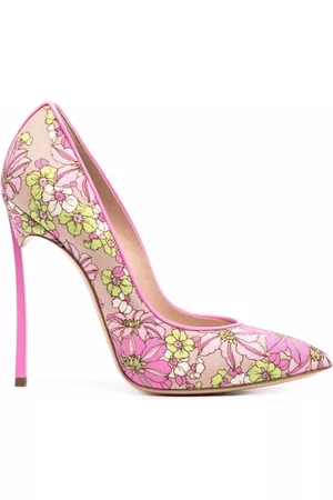 Casadei Women High Heels - Floral pointed pumps - Pink