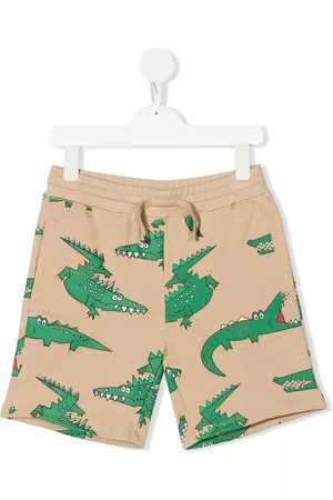 Stella McCartney Shorts - Crocodile-print elasticated shorts - Neutrals