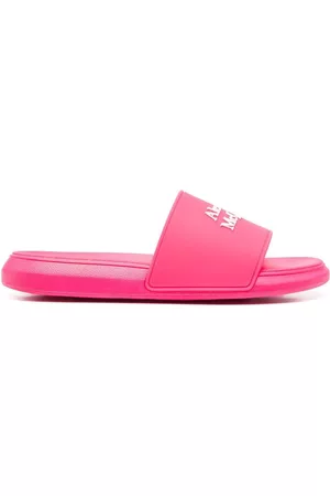 Alexander McQueen Women Sandals - Logo-appliqué slides - Pink