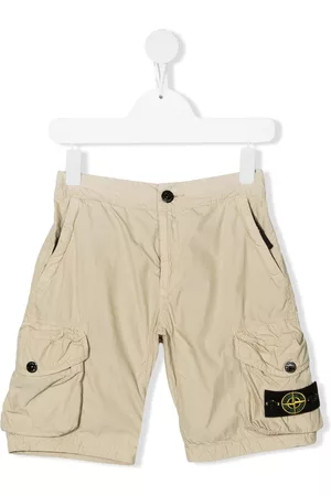 Stone Island Boys Shorts - Logo-patch shorts - Neutrals