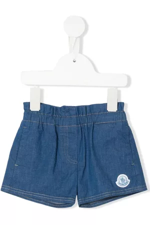 Moncler Logo-patch denim shorts - Blue