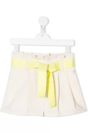 Moncler Girls Shorts - Pleated bow-detail shorts - Neutrals