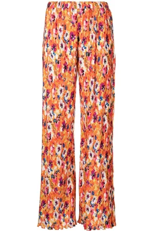 Orange Thali silk wide-leg trousers, Anaak