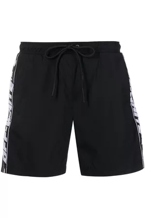 OFF-WHITE Logo-tape swim shorts - Black