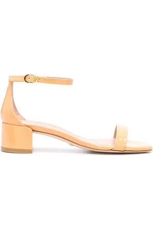 Stuart Weitzman Nudist Curve patent sandals