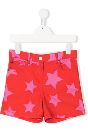 Stella McCartney Star-print denim shorts - Red