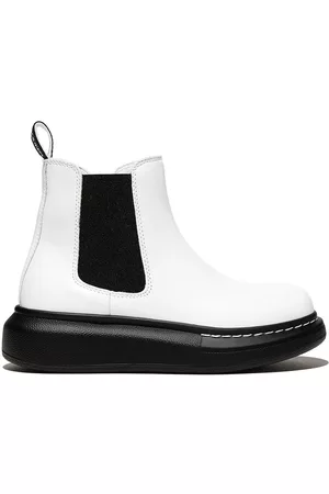 Alexander McQueen Platform-sole slip-on Chelsea boots - White