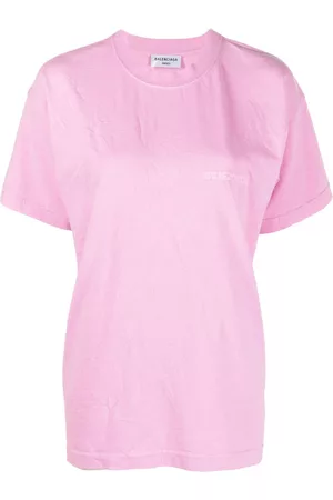 Balenciaga Paris logo round neck T-shirt - Pink