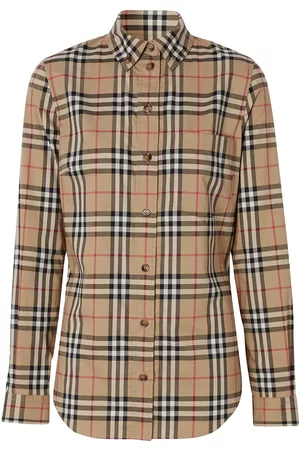 Burberry Women Vintage T-Shirts - Vintage Check button-down shirt - Brown