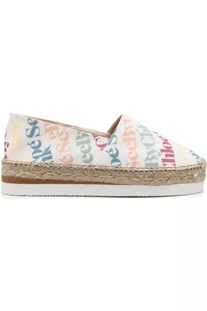 See by Chloé Logo-print platform espadrilles - White