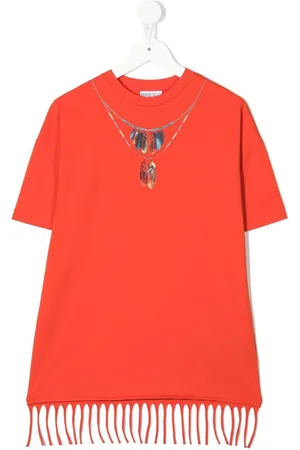 MARCELO BURLON Feather-necklace print T-shirt