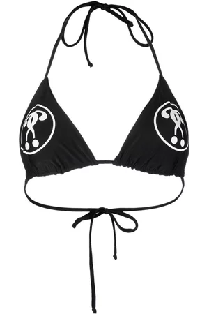 Moschino Women Bikini Tops - Double Question Mark bikini top - Black