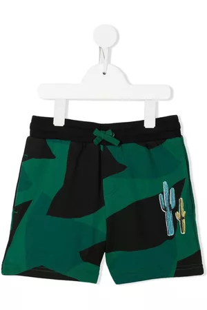 Stella McCartney Boys Shorts - Cactus-print camouflage shorts - Black